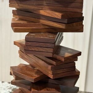 Pier 1 Wooden Domino Decor – Spiral Stacked Design  Game Room Accent 28 Tiles